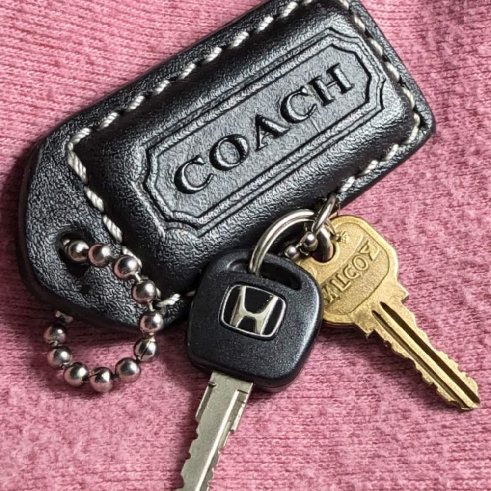 Coach Black Leather Key Holder